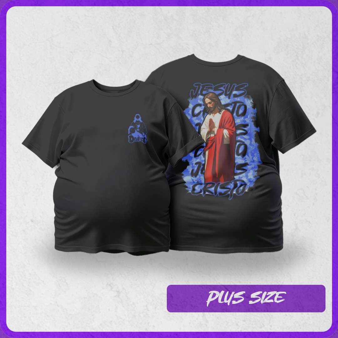 Nome do produto: Plus Size Jesus | Urbano Sagrado - Azul