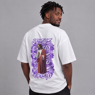 Nome do produto Oversized Jesus | Urbano Sagrado (Roxa)