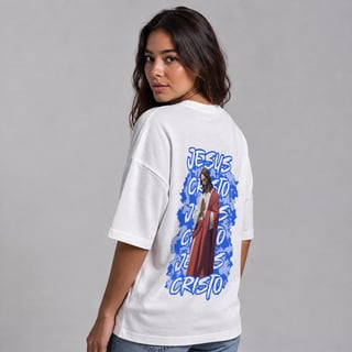Nome do produto Oversized Jesus | Urbano Sagrado (Azul)