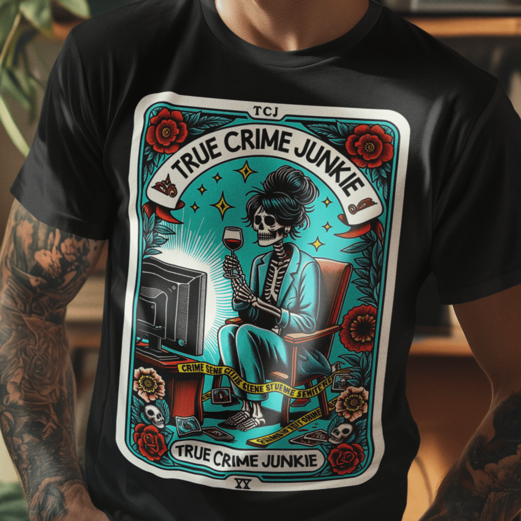 True Crime Junkie - Camiseta Preta