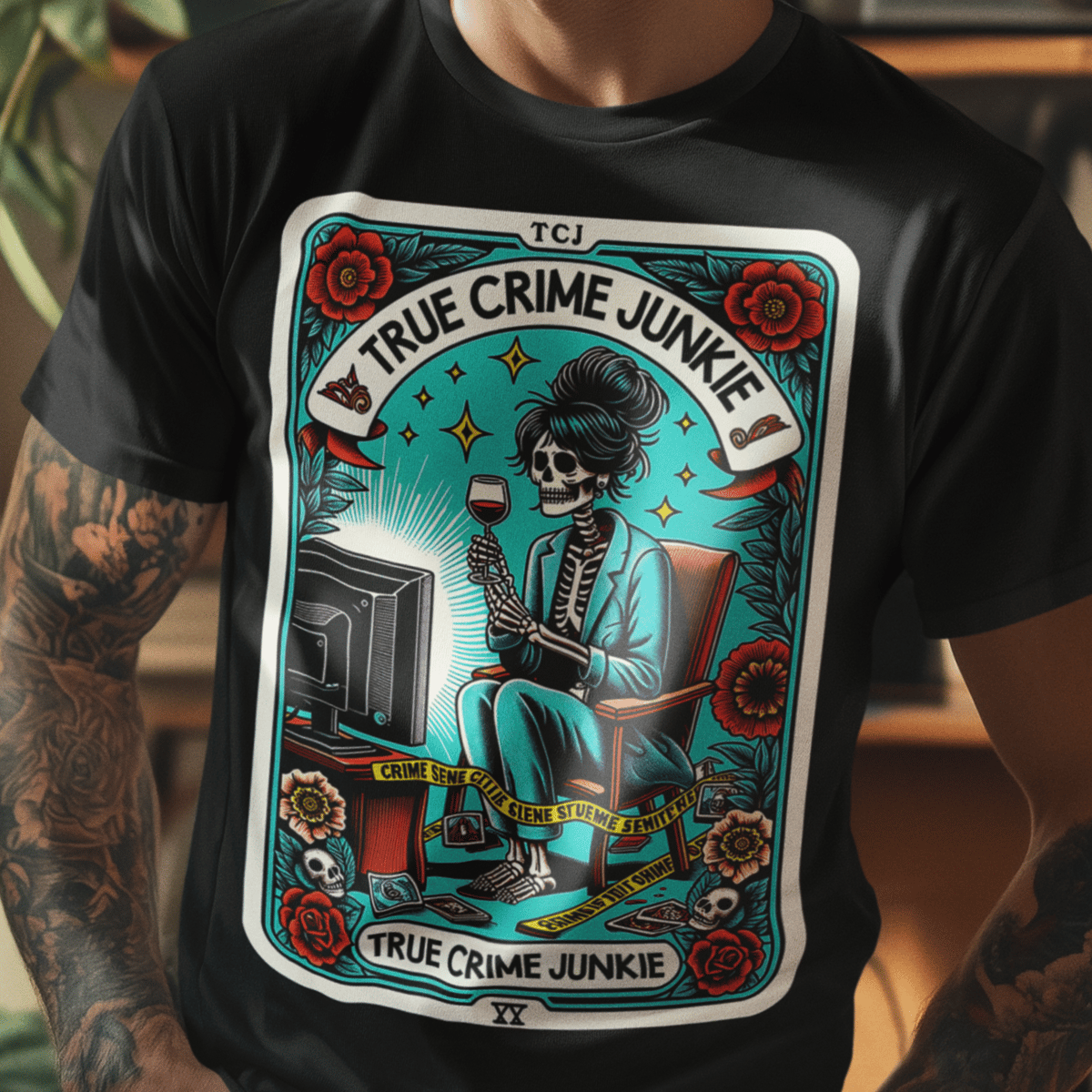 Nome do produto: True Crime Junkie - Camiseta Preta