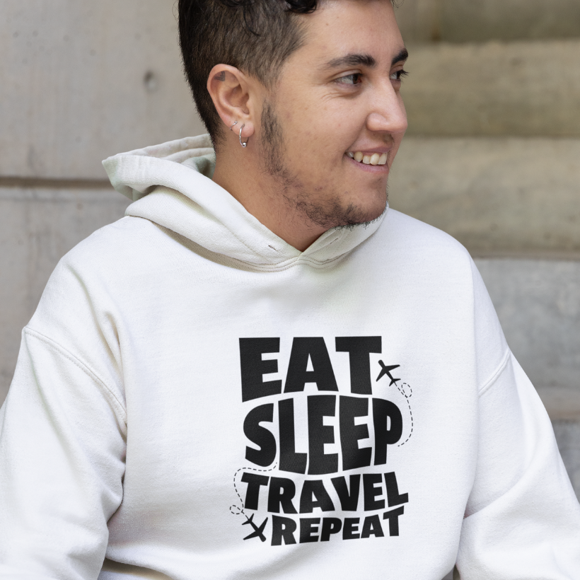 Moletom Eat, Sleep, Travel, Repeat
