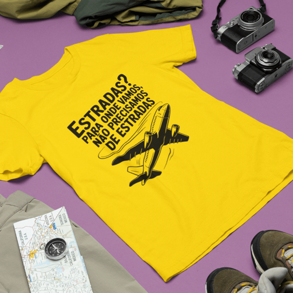 Camiseta Estradas, Para Onde Vamos Não Precisamos de Estrada Quality