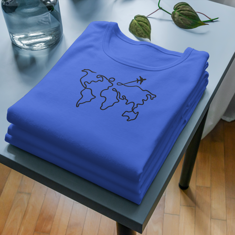Camiseta Mapa Mundi Minimalista Estonada