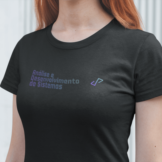 Camiseta Vibe Code Análise e Desenvolvimento de Sistemas Feminina