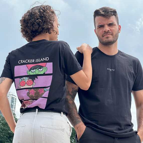 Camiseta CRACKER ISLAND GORILLAZ preta