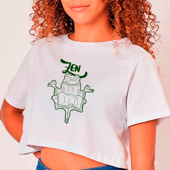 Cropped Zen frog branca