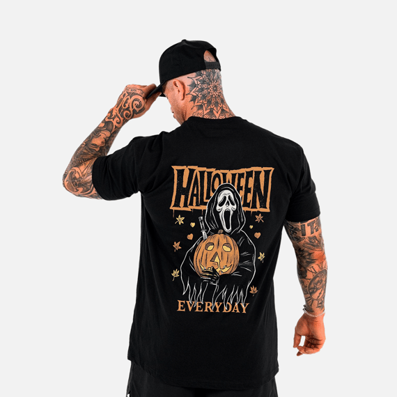 Camiseta Pânico Halloween (Estampa Traseira)
