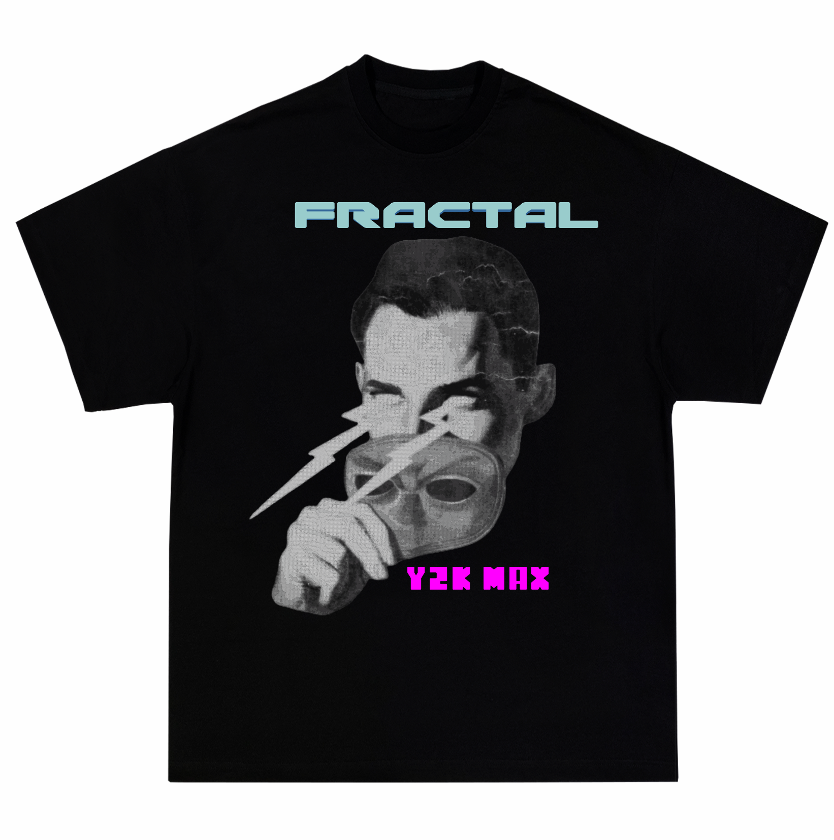 Camiseta Oversized Preta  FRACTAL Y2K MAX