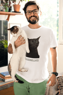 Camiseta Não Sufoque o Gato Prime (gato branco)