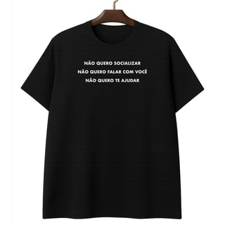 Nome do produto Camiseta Não Fala Comigo - Plus Size