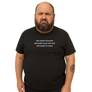 Camiseta Não Fala Comigo - Plus Size