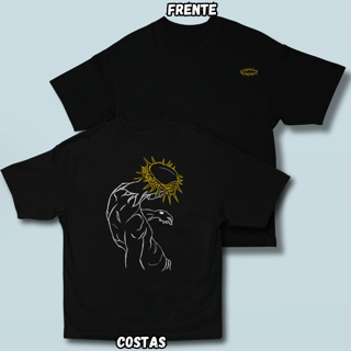 Camiseta Oversized Proshine Alfa Minimalista Frente Costas