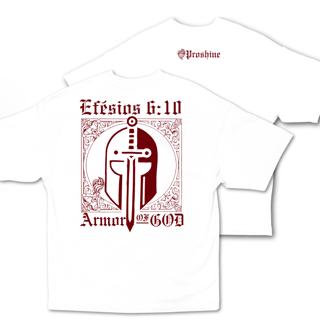 Camiseta Oversized Efésios 6:10 Frente Costas