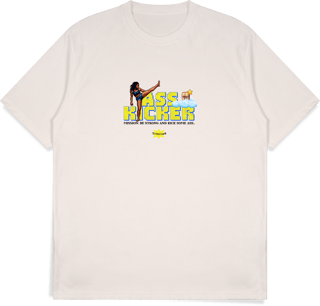 Nome do produtoCamiseta Ass Kicker Frente e Verso Branca/Off White