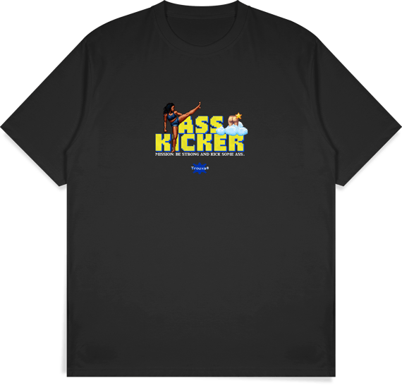 Camiseta Ass Kicker Frente e Verso Preta
