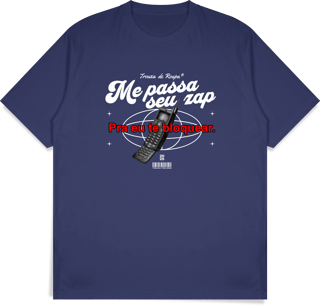Nome do produtoCamiseta Me Passa Seu Zap Preta/Azul