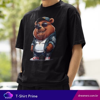 Nome do produto Camiseta Bear Boss – O Urso Mais Respeitado da Quebrada