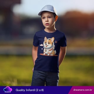 Nome do produto  Camiseta: Corgi Astronauta – Explorador do Espaço