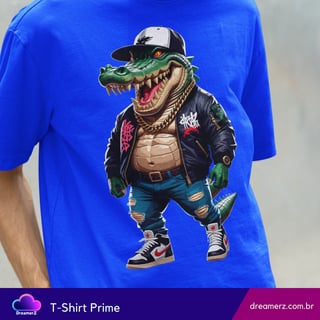 Nome do produto Camiseta Croco Swag – O Jacaré Mais Estiloso da Quebrada