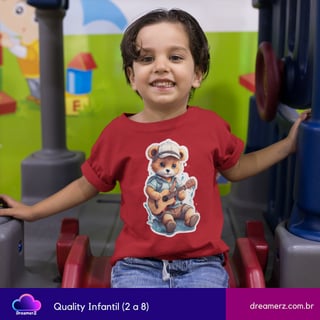Nome do produto Camiseta Ursinho Músico – Harmonia em Cada Detalhe