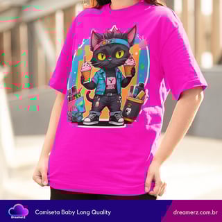 Nome do produto Camiseta Feminina Urban Cat – Atitude, Sorvete e Estilo nas Ruas