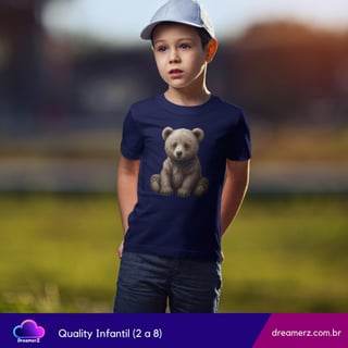 Nome do produto Camiseta Ursinho Sentado – Doçura em Forma de Estampa
