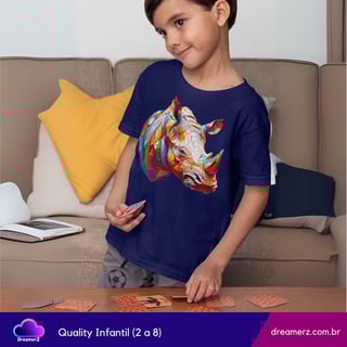Nome do produto Camiseta Rinoceronte Geométrico – Arte Selvagem no Seu Estilo