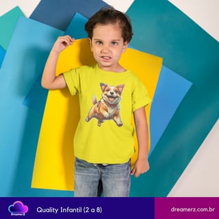Nome do produto Camiseta Dog Feliz – O Cãopanheiro Mais Animado do Universo!