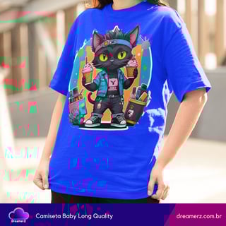 Nome do produto Camiseta Feminina Urban Cat – Atitude, Sorvete e Estilo nas Ruas