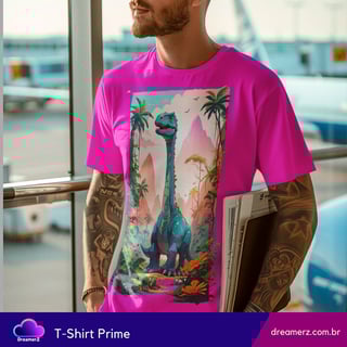 Nome do produto Camiseta Dino Jungle – Estilo Pré-Histórico com Pegada Moderna