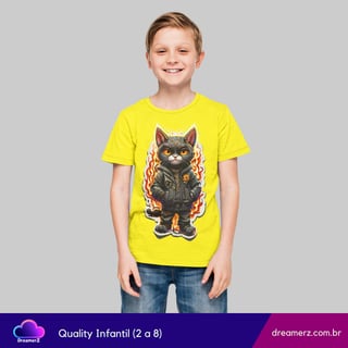 Nome do produto Camiseta Gato Flamejante – Ninguém Segura Esse Estilo