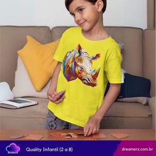 Nome do produto Camiseta Rinoceronte Geométrico – Arte Selvagem no Seu Estilo