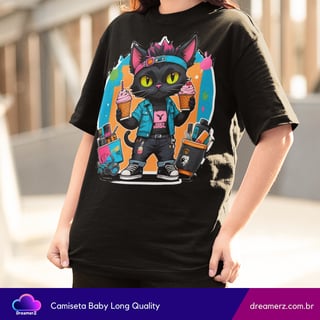 Nome do produto Camiseta Feminina Urban Cat – Atitude, Sorvete e Estilo nas Ruas