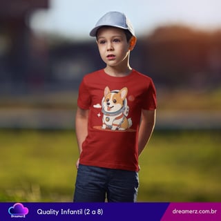 Nome do produto  Camiseta: Corgi Astronauta – Explorador do Espaço