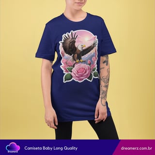 Nome do produto Camiseta Feminina Águia & Rosa – Liberdade com Delicadeza