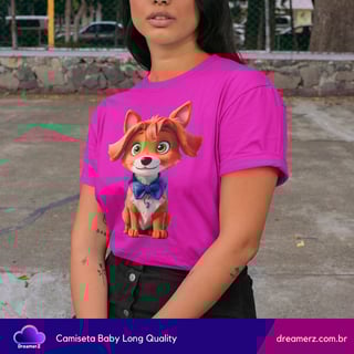 Nome do produto Camiseta Feminina Doguinho Charme – Fofura Que Derrete Corações