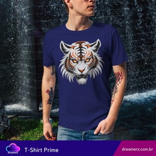 Nome do produto Camiseta Tigre Tribal – Olhar que Impõe Respeito