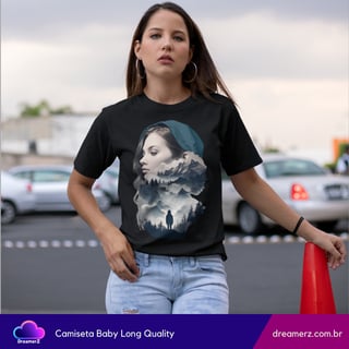 Nome do produto Camiseta Arte Reflexiva – Entre Montanhas e Pensamentos