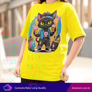 Nome do produto Camiseta Feminina Urban Cat – Atitude, Sorvete e Estilo nas Ruas