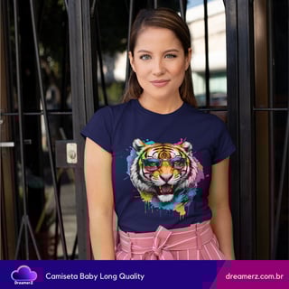 Nome do produto Camiseta Tigre Splash – Selvagem e Criativa