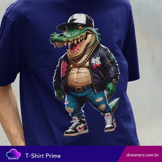 Nome do produto Camiseta Croco Swag – O Jacaré Mais Estiloso da Quebrada