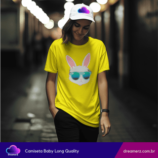 Nome do produto Camiseta Feminina Coelho Estiloso – Use com Atitude e Faça Sucesso!