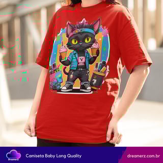 Nome do produto Camiseta Feminina Urban Cat – Atitude, Sorvete e Estilo nas Ruas