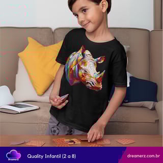 Nome do produto Camiseta Rinoceronte Geométrico – Arte Selvagem no Seu Estilo