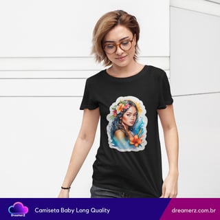 Nome do produto Camiseta Feminina Arte Tropical – Beleza, Coragem e Alma em Uma Só Peça