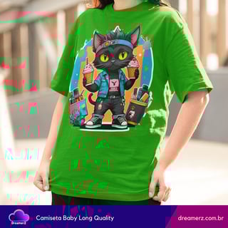 Nome do produto Camiseta Feminina Urban Cat – Atitude, Sorvete e Estilo nas Ruas