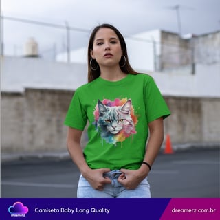Nome do produto Camiseta Gato Aquarelado – Estilo com Atitude