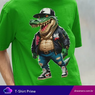Nome do produto Camiseta Croco Swag – O Jacaré Mais Estiloso da Quebrada