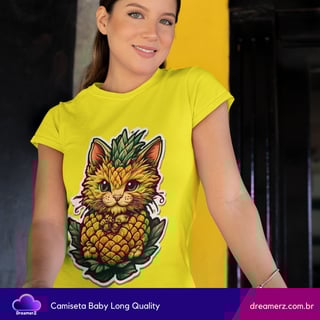 Nome do produto Camiseta Feminina Gatopaxi – A Mistura Mais Fofa do Verão!